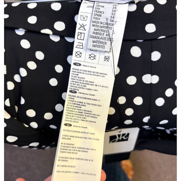 NWT Joseph Ribkoff Black Polka Dot Wide-Leg Pants Size 22 - Picture 5 of 5